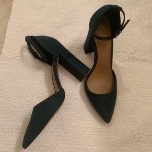 Forest green pointed high heel